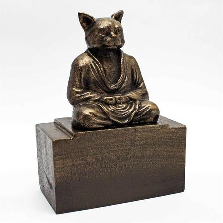 DESIGN TOSCANO Meditating Asian Cat Cast Iron Feline Bookend SP7402